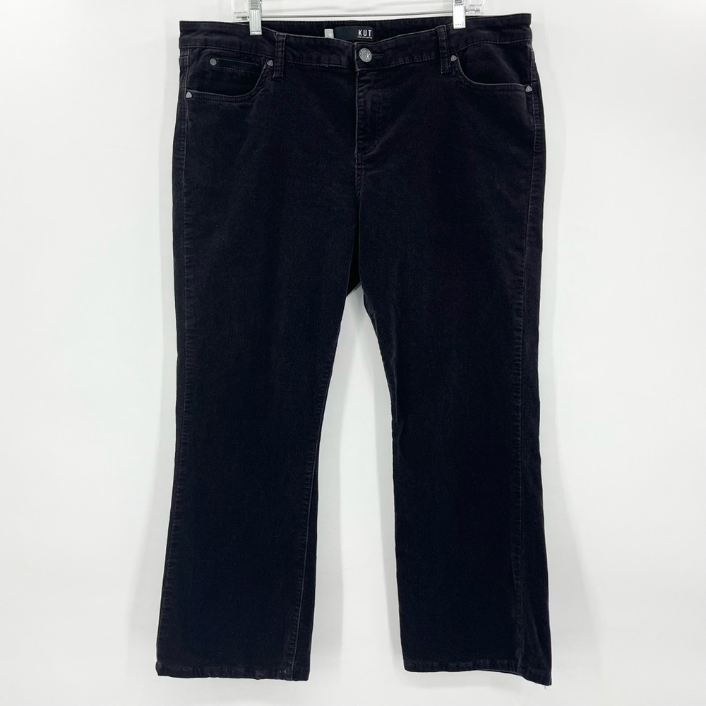 Kut from the Kloth Karen Baby Bootcut Black Corduroy Pants Size 18